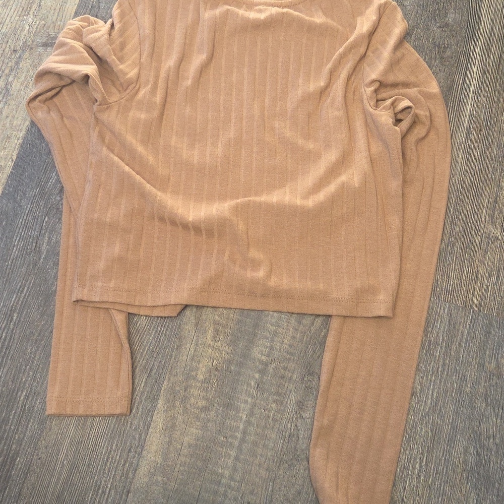 Esprit Tan Ribbed Crop Top - Picture 4 of 4